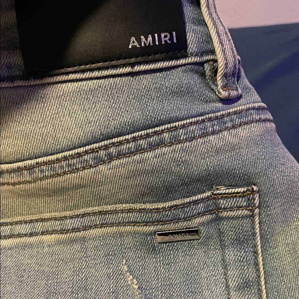 AMIRI Light Blue Skeleton Print Men Jeans - Picture 8 of 8